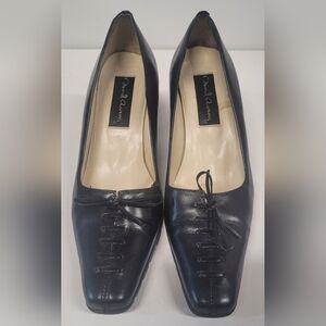David Aaron Black Lace Kitten Heels 6.5 Pre-owned Nice Condition